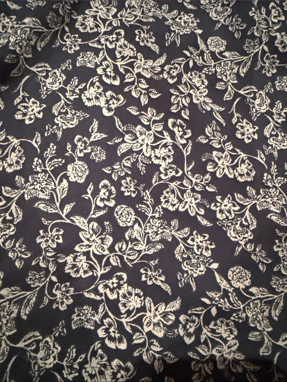 LOFT Navy Floral V-Neck Short Sleeve Blouse - Picture 3 of 4